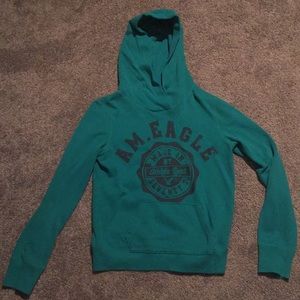 Teal / aqua colored hoodie from American Eagle